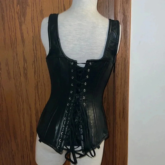 Alter Ego Genuine Leather Metal Boned Corset Renaissance Goth 24” - Picture 7 of 16